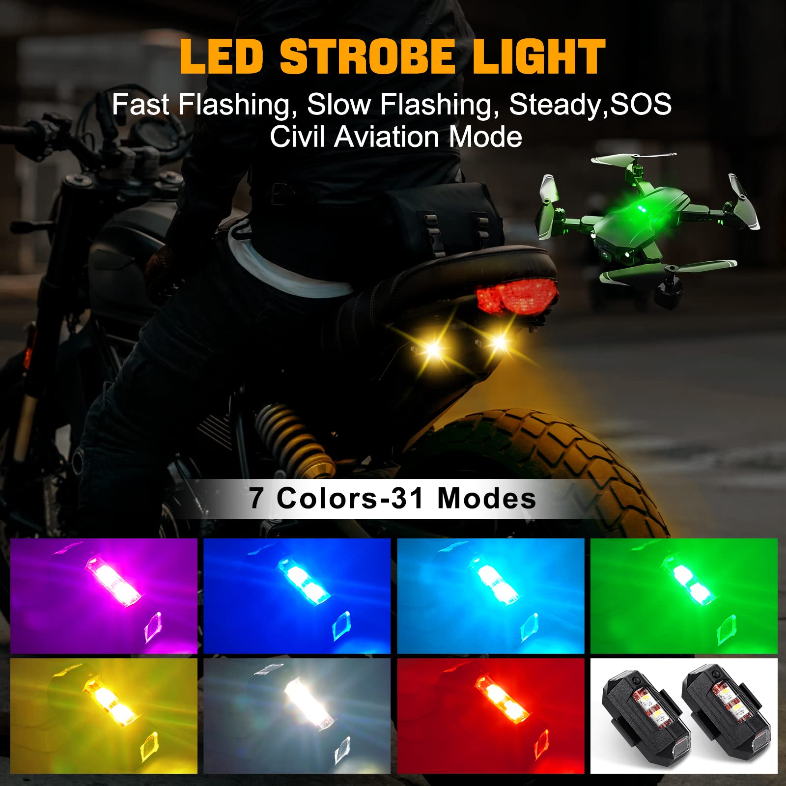 Motorcycle Lights Drone Strobe - Drone Strobe Light 评论和价格