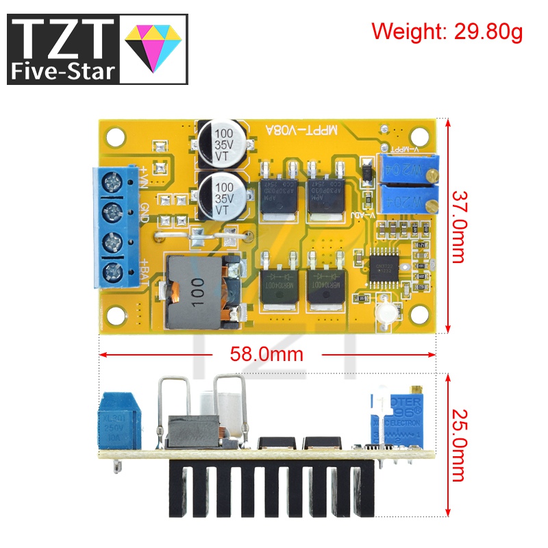 TZT 5A MPPT Solar Panel Regula - Drone Solar Charger 评论和价格